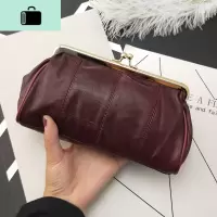 新款女士长款手拿包简约短款钱包搭扣包手机口金包卡包色NEW LAKE