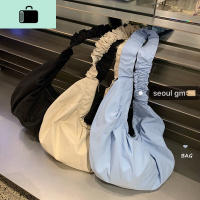 SEOUL极简风搭配单品bag~韩系极简主义少女慵懒百搭褶皱饺子包包NEW LAKE女斜挎包