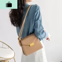 奶油小方/单肩斜跨气质女包金属锁扣方包百搭文艺20新款NEW LAKE女斜挎包