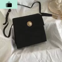 小包包女2020新款潮韩版ins超火复古小方包简约单肩包百搭斜跨包NEW LAKE 黑色女斜挎包