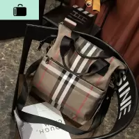帆布斜跨包女2020新款时尚大容量牛津布多功能格子包手提单肩包包NEW LAKE女斜挎包