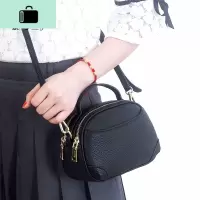 皮斜跨小圆包2019新款休闲皮手提中年妈妈单肩包牛皮软皮女包NEW LAKE女斜挎包