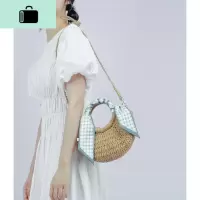 编包斜跨单肩手提清新手工女包半圆海边度假风日系仙女迷你小包NEW LAKE女斜挎包
