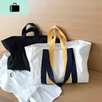 日韩原宿大容量帆布短途旅行包健身包港风撞色手提大包休闲购物袋NEW LAKE女士单肩包