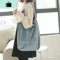 法文chic布袋女包加绒加厚单肩包手提购物袋大容量帆布包NEW LAKE女士单肩包