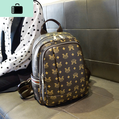 双肩包女背包2020新款时尚潮牌大容量书包简约休闲女士韩版旅行包NEW LAKE 咖啡色(新品)