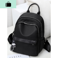 牛津布双肩包女士2020新款大容量学生书包时尚休闲帆布旅行小背包NEW LAKE [收藏加购优先发]黑色+公仔挂件