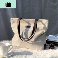 帆布包女单肩托特包文艺休闲日系百搭厚购物袋大容量2019新款女包NEW LAKE女士单肩包