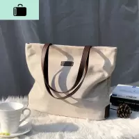 帆布包女单肩托特包文艺休闲日系百搭厚购物袋大容量2019新款女包NEW LAKE女士单肩包