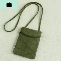 手工原创棉麻帆布挂脖手机包女斜挎迷你扎染手机袋散步小包蓝NEW LAKE女斜挎包