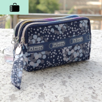 5.56寸碎花布女零钱包手拿三层拉链女钱包手机包袋新款潮多层手包NEW LAKE女斜挎包