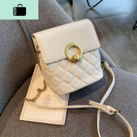 今年流行的小包包女2020春夏新款潮韩版百搭斜挎包菱格链条水桶包NEW LAKE女斜挎包