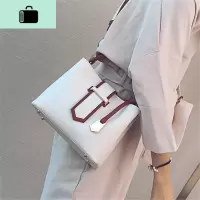 包包女2020新款潮韩版时尚女包撞色手拎水桶包通勤单肩斜挎包百搭NEW LAKE女斜挎包