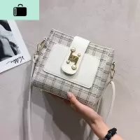 格纹水桶包小包包女2020夏季新款潮韩版百搭洋气包链条时尚斜挎包NEW LAKE女斜挎包