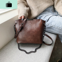 水桶包包女2020新款潮韩版百搭质感斜挎包港风复古链条简约单肩包NEW LAKE女斜挎包