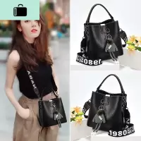 网红水桶包2020新款潮流行包包女单肩斜挎包女百搭大容量春夏女包NEW LAKE女斜挎包