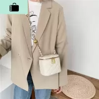 菱格链条包包女包新款2020春夏圆柱形水桶包百搭单肩包斜挎包小包NEW LAKE女斜挎包