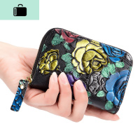 防盗防消磁女式多卡位牛皮大容量皮卡夹拉链风琴信用卡套薄卡包NEW LAKE女士钱包/卡包