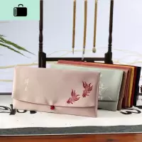 禅意手拿包钱包手机包刺绣花鸟鱼虫复古珠扣设计布艺女包方便携带NEW LAKE