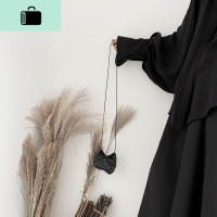 隐觅 山本风暗黑系里美复古男女小零钱包单肩斜跨牛皮小包钥匙包NEW LAKE 黑色