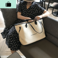 帆布包女单肩2020新款潮刺绣字母手提包大容量托特包新款流行包包NEW LAKE