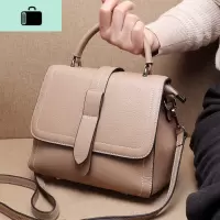 头层牛皮通勤女包2020新款潮妈妈斜挎时尚大容量皮软皮手提包女NEW LAKE