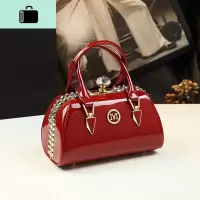 网红皮女包春夏百搭漆皮小包单肩斜挎包新款手提包时尚枕头包包NEW LAKE