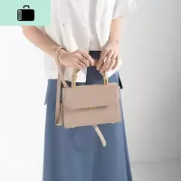 仙气十足/小众手柄减龄通勤包大容量单肩斜跨手提女包NEW LAKE 奶茶色()女士手提包