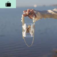 BAG仙女包 法式透明迷你珍珠手提水桶包2020新款潮链条斜挎包NEW LAKE女斜挎包