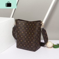 包包女2019新款单肩包斜挎包韩版女包宽带时尚子母包大容量水桶包NEW LAKE 咖啡色女斜挎包