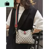 网红包包女包新款2020个性百搭大气水桶包单肩包斜挎包时尚格子包NEW LAKE女斜挎包