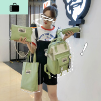 四件套双肩包女背包书包韩版原宿中学生初中生2020新款大容量百搭NEW LAKE