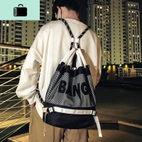 街头潮牌双肩包男运动篮球包休闲抽绳束口包防水健身包女学生书包NEW LAKE