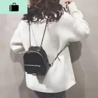 双肩包女2020新款韩版百搭菱格小背包休闲百搭纯色少女链条书包潮NEW LAKE