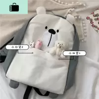 日系ins风趣味卡通呆萌软妹帆布双肩包 初中学生校园森系书包女潮NEW LAKE