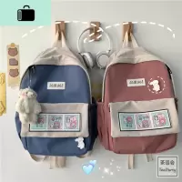 茶话会ins学院风学生双肩包女ulzzang古着感软妹少女书包旅行背包NEW LAKE