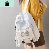 日系ins百搭大容量书包双肩包女韩版高中生大学生格子小清新背包NEW LAKE