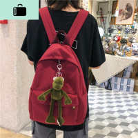 大学生书包女韩版高中森系帆布双肩包2019新款ins风简约大容量包NEW LAKE