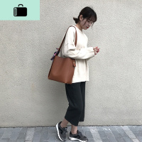 水桶包包2020新款潮韩版时尚百搭单肩托特包女大包学生简约大容量NEW LAKE女斜挎包