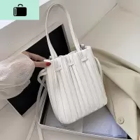 夏天大容量包包2020新款潮韩版百搭ins单肩斜挎包褶皱女包托特包NEW LAKE女斜挎包