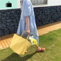 大容量包包女2020夏季新款奶油托特包百搭软皮复古单肩包购物袋NEW LAKE 拿坡里黄女斜挎包