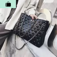 包包女2020新款韩版斜挎女包菱格包chic时尚链条铆钉单肩手提大包NEW LAKE女士单肩包