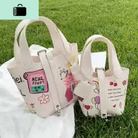 手提迷你可爱小包包涂鸦包包2020新款潮网红斜挎单肩菜篮子水桶包NEW LAKE女士单肩包