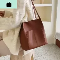 洋气包复古单肩大包包女2020新款潮韩版百搭大容量简约时尚水桶包NEW LAKE女士单肩包