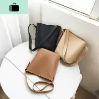 chic水桶包女2020新款韩版单肩斜挎包港风复古简约大容量子母包包NEW LAKE女士单肩包