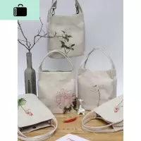 原创斜挎包棉麻文艺复古小清新花朵森系帆布水桶小包学生手提女包NEW LAKE女士单肩包