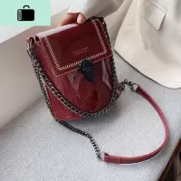 今年流行的小包包女2020新款潮韩版百搭斜挎包漆皮链条时尚水桶包NEW LAKE女士单肩包