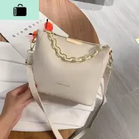 水桶包包女包休闲新款2020夏时尚质感链条斜挎包洋气百搭单肩包潮NEW LAKE女士单肩包