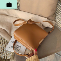 简约气质水桶包包女2020流行新款百搭斜挎包复古森系学生单肩包潮NEW LAKE女士单肩包