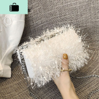 ins超火迷你水桶小包包女2020新款潮韩版秋季毛毛链条斜挎单肩包NEW LAKE女士单肩包